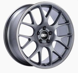 BBS CH-R 19x8 5x114.3 ET38 Satin Titanium Polished Rim Protector Wheel -82mm PFS/Clip Required - GUMOTORSPORT