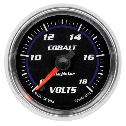 Autometer Cobalt 52mm 8-18 Voltmeter Electronic Gauge - GUMOTORSPORT