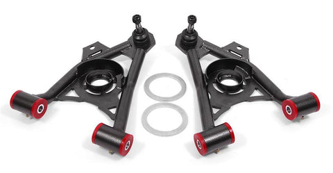BMR 94-04 Mustang Lower Non-Adj. A-Arms (Poly) w/ Tall Ball Joint / Spring Pocket - Black Hammertone - GUMOTORSPORT
