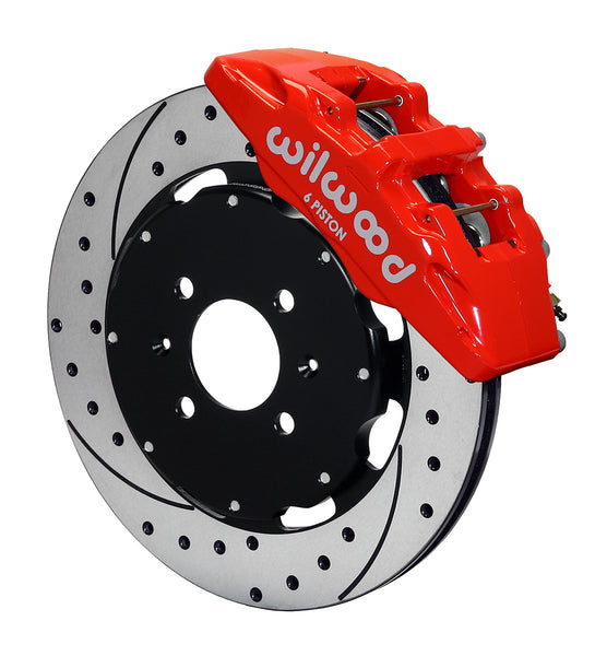 Wilwood Dynapro 6 Front Hat Big Brake Kit 12.19in Drilled Red 1988 - 2000 Civic / 1988 - 1991 CRX w/240 mm Disc Brake Kit