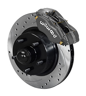 Wilwood Forged Dynalite-M Front Brake Kit 11.30in 1 PC Rotor&Hub-Drill 1965 - 1969 Mustang Disc & Drum Spindle