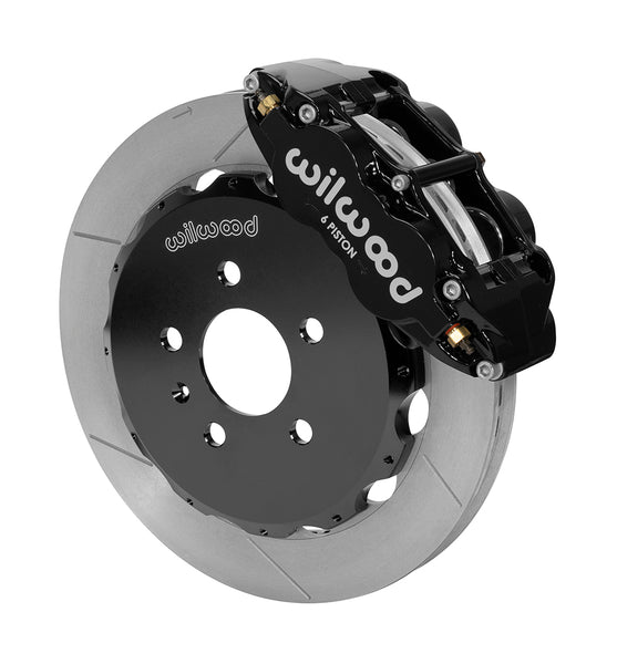 Wilwood 2003 - 2008 Audi A4 / 2007 - 2008 RS4 / 2002 - 2009 S4 Forged Narrow Superlite 6R Front Big Brake Kit 12.88in Rotor Dia (Black)