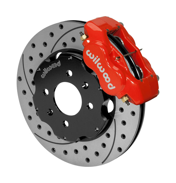 Wilwood Forged Dynalite Front Big Brake Hat Kit 11.00in Drilled Red  1989 - 2000 Civic / 1988 - 1991 CRX w/Fac.240mm Rtr ( 140-8695-DR )