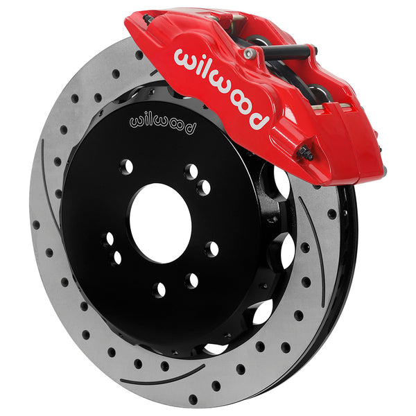 Wilwood FSLI4 Front Hat Brake Kit 13.00in Drilled Red 1989 - 1998 Nissan 240SX