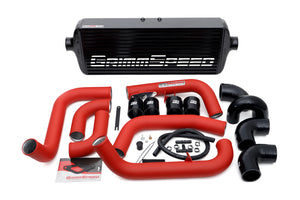 GrimmSpeed 2008-2014 Subaru STI Front Mount Intercooler Kit Black Core / Red Pipe - GUMOTORSPORT