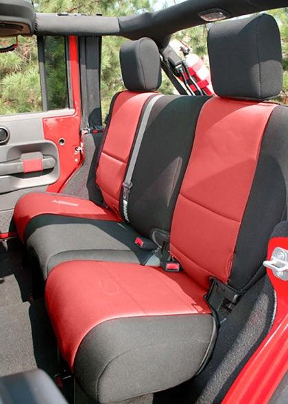 Rugged Ridge Seat Cover Kit Black/Red 11-18 Jeep Wrangler JK 4dr - GUMOTORSPORT