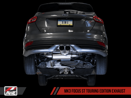 AWE Tuning Ford Focus ST Touring Edition Cat-back Exhaust - Non-Resonated - Chrome Silver Tips - GUMOTORSPORT