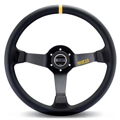 Sparco Strwhl R345 Leather Black - GUMOTORSPORT