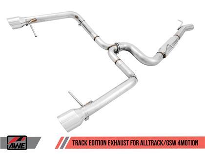 AWE Tuning VW  MK7 Golf Alltrack/Sportwagen 4Motion Track Edition Exhaust - Polished Silver Tips - GUMOTORSPORT