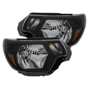 ANZO 2012-2015 Toyota Tacoma Crystal Headlights Black - GUMOTORSPORT