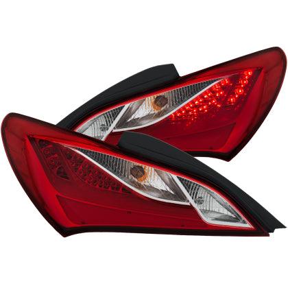 ANZO 2010-2013 Hyundai Genesis LED Taillights Red/Clear - GUMOTORSPORT