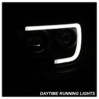 Spyder 05-11 Toyota Tacoma Ver 2 Proj Headlights - Light Bar DRL - Black Smoke PRO-YD-TT05V2-LB-BSM - GUMOTORSPORT