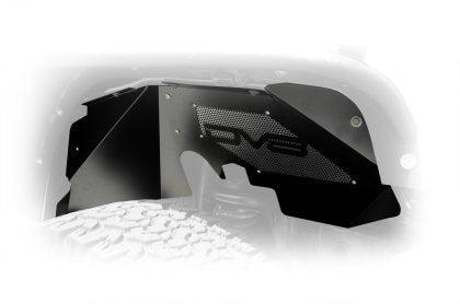 DV8 Offroad 07-18 Jeep Wrangler JK Front Aluminum Inner Fender - Black - GUMOTORSPORT