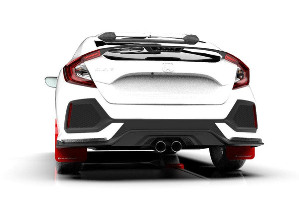 Rally Armor 17-21 Honda Civic EX / EX-L / LX (Hatchback) Red UR Mud Flap White Logo - GUMOTORSPORT