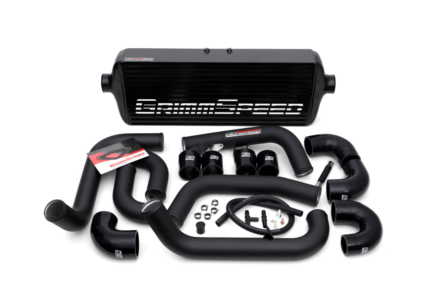 GrimmSpeed 2008-2014 Subaru STI Front Mount Intercooler Kit Black Core / Black Pipe - GUMOTORSPORT