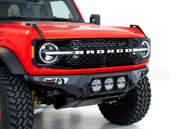 Addictive Desert Designs 2021 + Ford Bronco Bomber Front Bumper (w/ 3 Rigid 360 Mounts) - GUMOTORSPORT