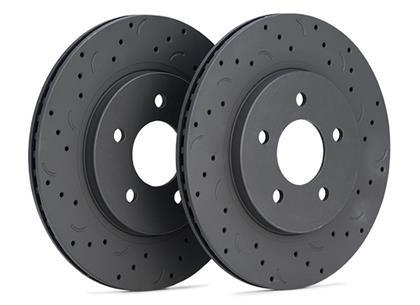 Hawk Talon 2005 - 2010 Ford Mustang Drilled and Slotted Front Brake Rotor Set ( Pair ) - GUMOTORSPORT