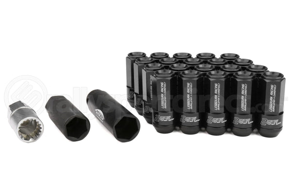 Project Kics Leggdura Racing Shell Type Lug Nut 53mm Closed-End Look 16 Pcs + 4 Locks 12X1.25 Black - GUMOTORSPORT