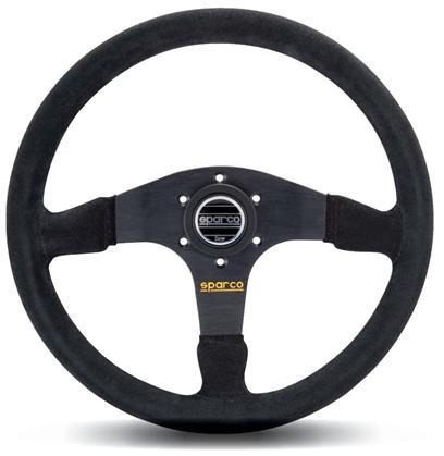 Sparco Black Suede Steering Wheel R375 - GUMOTORSPORT