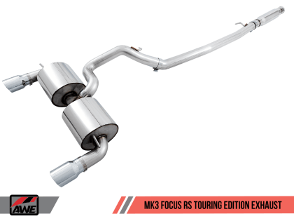 AWE Tuning Ford Focus RS Touring Edition Cat-back Exhaust - Resonated - Diamond Black Tips - GUMOTORSPORT