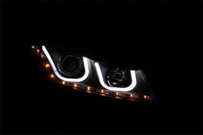 ANZO 2008-2012 Honda Accord Projector 4 Door Headlights w/ U-Bar Black - GUMOTORSPORT