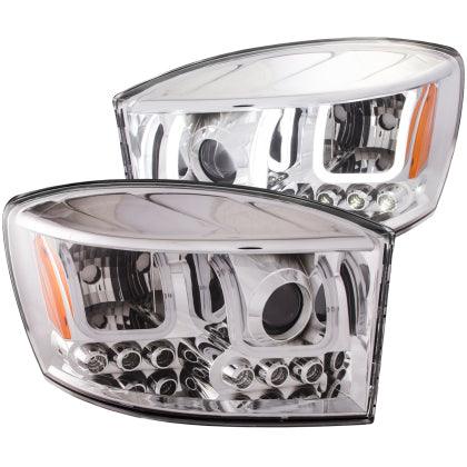 ANZO 2006-2008 Dodge Ram 1500 Projector Headlights w/ U-Bar Chrome - GUMOTORSPORT