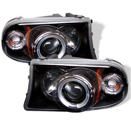 Spyder Dodge Dakota 97-04/Durango 98-03 1PC Projector Headlights LED Halo LED Blk PRO-YD-DDAK97-BK - GUMOTORSPORT