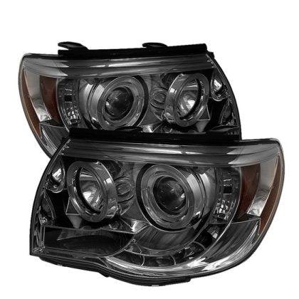 Spyder Toyota Tacoma 05-11 Projector Headlights LED Halo LED Smoke High H1 Low H1 PRO-YD-TT05-HL-SM - GUMOTORSPORT
