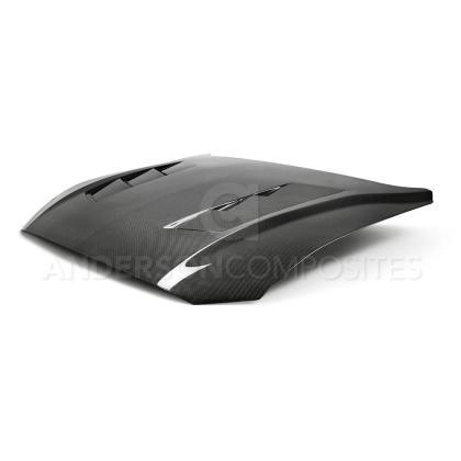 Anderson Composites 2018 - 2022 Ford Mustang GT Type-SA Style Heat Extractor Double Sided Carbon Fiber Hood - GUMOTORSPORT