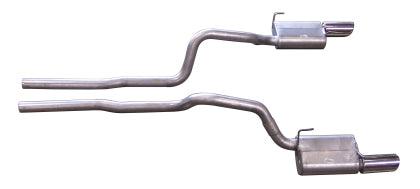 Gibson 05-10 Ford Mustang GT 4.6L 2.5in Cat-Back Dual Exhaust - Stainless - GUMOTORSPORT