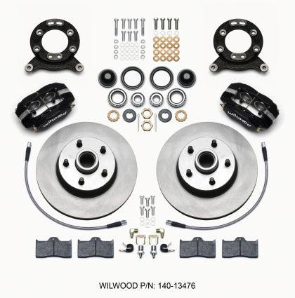 Wilwood Forged Dynalite-M Front Kit 11.30in 1 PC Rotor&Hub 1965-1969 Mustang Disc & Drum Spindle - GUMOTORSPORT