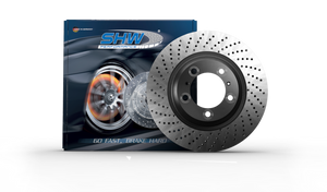 SHW 2017 - 2022 Porsche 718 Boxster 2.0L w/o Ceramic Brakes Rear Cross-Drilled MB Brake Rotor - GUMOTORSPORT