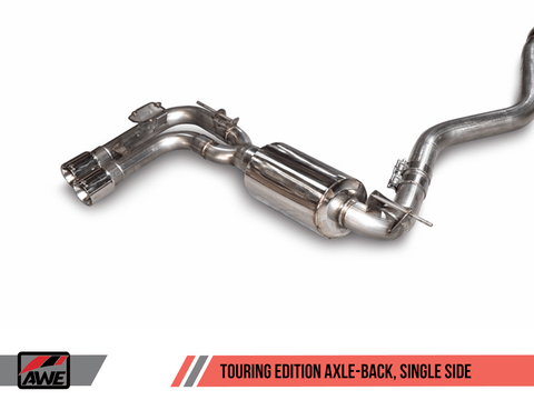 AWE Tuning BMW F3X 28i / 30i Touring Edition Axle-Back Exhaust Single Side - 80mm Silver Tips - GUMOTORSPORT