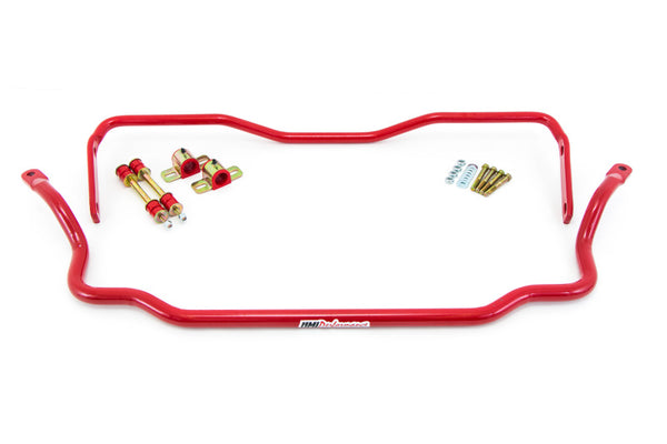 UMI Performance 64-72 GM A-Body Solid Front and Rear Sway Bar Kit ( Red / Black )