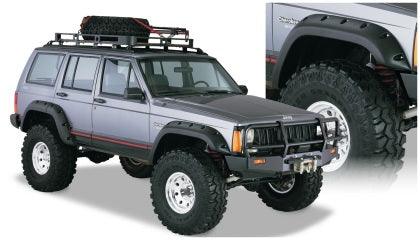Bushwacker 84-01 Jeep Cherokee Cutout Style Flares 4pc Fits 4-Door Sport Utility Only - Black - GUMOTORSPORT