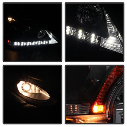 Spyder Lexus RX330 2004-2006 Projector Headlights Halogen Model- DRL LED Blk PRO-YD-LRX35004-DRL-BK - GUMOTORSPORT