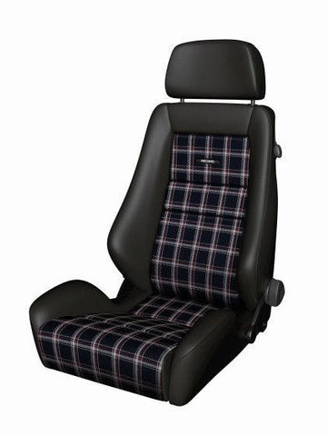 Recaro Classic LX Seat - Black Leather/Classic Checkered Fabric - GUMOTORSPORT