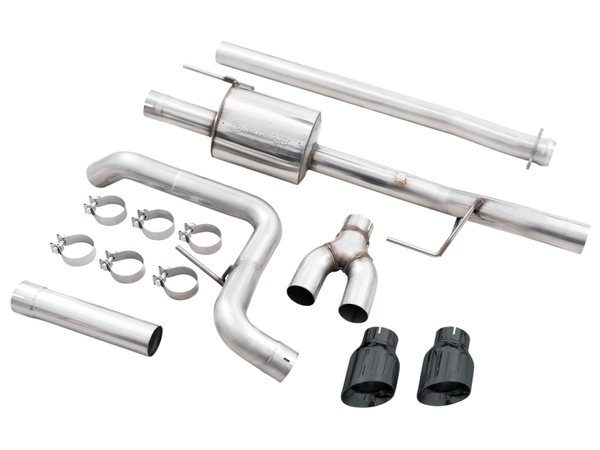 AWE 0FG 2021 + Ford F150 Dual Side Exit Cat-Back Exhaust - 4.5in Diamond Black Tips