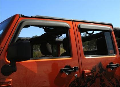 Rugged Ridge Window Visors Matte Black 07-18 4-Door Jeep Wrangler - GUMOTORSPORT