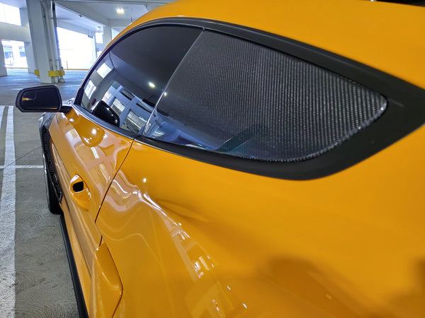 Anderson Composites 2015 - 2022 Ford Mustang Type-F Style Window Louvers - Flat - GUMOTORSPORT
