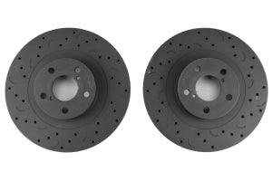 Hawk Talon Cross Drilled and Slotted Front Rotor Pair - Subaru Models (inc. 2002-2008 WRX) - GUMOTORSPORT