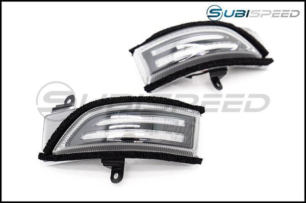 OLM Sequential Mirror Turn Signals with DRL's Clear - Subaru Models (Inc. WRX / STI 2015+ / Forester 2015 - 2018) - GUMOTORSPORT