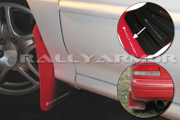 Rally Armor 1993 - 2001 Subaru Impreza RS Red UR Mud Flap w/ White Logo