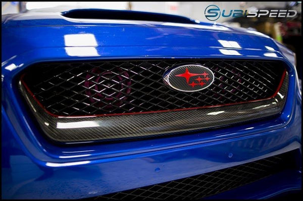 OLM S-line Carbon Fiber Grille Overlay - Subaru WRX / STI 2015+ - GUMOTORSPORT