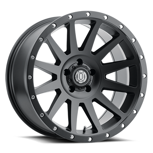 ICON Compression 17x8.5 5x5 ( 5x127 ) -6mm Offset 4.5in BS 71.5mm Bore Satin Black Wheel