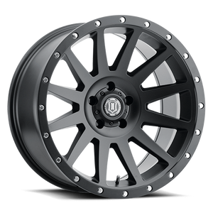 ICON Compression 17x8.5 5x5 ( 5x127 ) -6mm Offset 4.5in BS 71.5mm Bore Satin Black Wheel