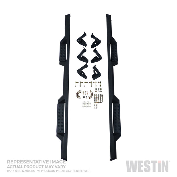 Westin/HDX 2015 - 2022 Ford F-150 / 2017 + F250 / F350 SuperCrew Drop Nerf Step Bars - Textured Black
