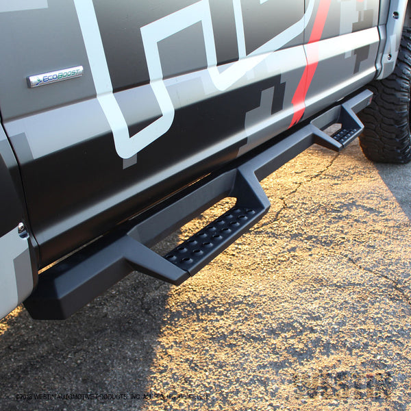 Westin/HDX 2015 - 2022 Ford F-150 / 2017 + F250 / F350 SuperCrew Drop Nerf Step Bars - Textured Black