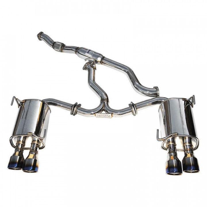 Invidia 15+ Subaru WRX STI 4Dr Q300 Single Layer Titanium Burnt Quad Tip Cat-Back Exhaust - GUMOTORSPORT