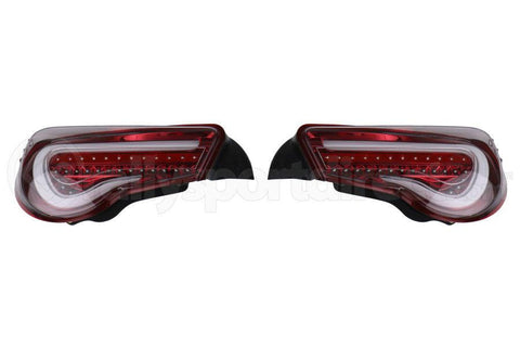 OLM Valenti Style Non-Sequential Clear Lens Red Base Tail Lights - Scion FR-S 2013-2016 / Subaru BRZ 2013+ / Toyota 86 2017+ - GUMOTORSPORT